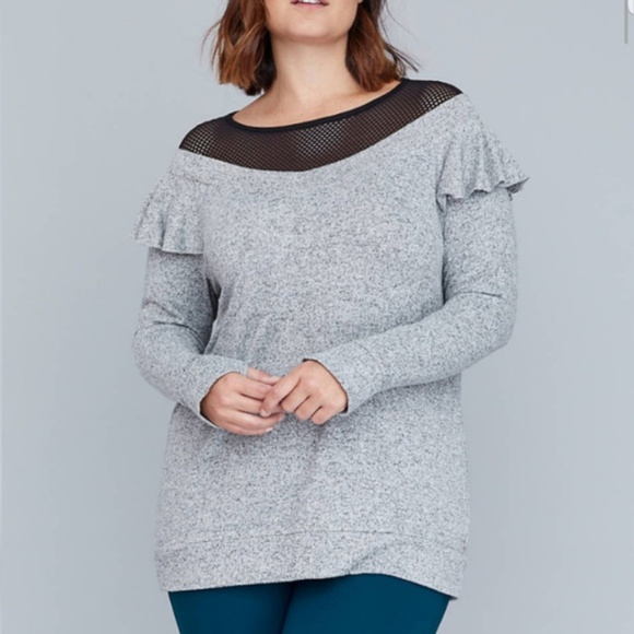 Lane Bryant 18/20 2x Hacci & Mesh Top - Picture 3 of 4